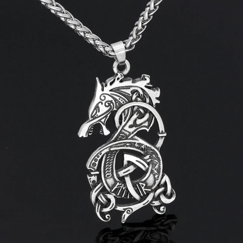 Viking Dragon Pendant Necklace